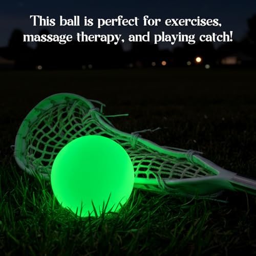 Soulchen Glow in The Dark Lacrosse Ball Official Size Night Practice Training Sport Ball for Indoor Outdoor Sports Gifts