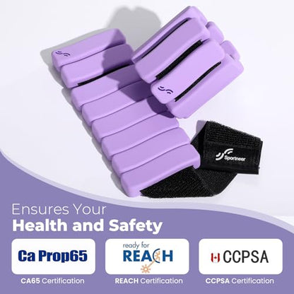 Sportneer Wrist & Ankle Weights for Women & Men Set of 2 (1LB/2LB Each) - Soft Silicone Arm & Leg Weights for Pilates, Yoga, Walking, Barre, Home Workout, Water Aerobics