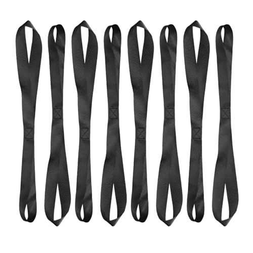 Wevdn 8 PCS Soft Loop Tie Down Straps, 1.1"x 18" Heavy Duty Tie Down Loops, 1500lb Load Capacity, 4500lb Breaking Strength for Securing Bikes, Motorcycles, Scooters, Lawn Equipment (Black) - color: Black, 8 PCS