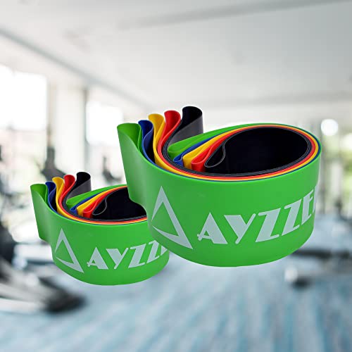 Resistance Exercise Fitness Loop Bands [Set of 5] for Rehabilitation Stretching Strength Training Muscle Toning Physical Therapy Abs Workout Training Pilates Flex Booty Glutes Yoga Squat Gym