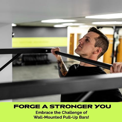 Rage Fitness Wall Mounted Pull Up Bar, Heavy-Duty Steel, 500lbs Capacity