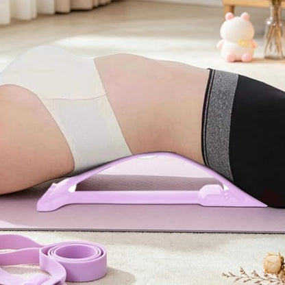 Lower Back Stretcher 4 Level Adjustable Curved Ergonomic - color: Purple