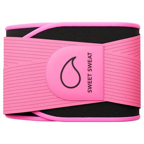 Sports Research Sweet Sweat® Waist Trimmer Pro Series - Adjustable Straps · Back & Core Support - color: Pink, size: Medium-Large