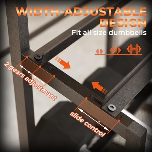 Dumbbell Rack with Wheels, Adjustable Heavy Duty Weight Stand for Dumbbells Kettlebells, Multi-Purpose Home Gym Storage Organizer for Yoga Mat Foam Roller, Workout Equipment Storage Rack
