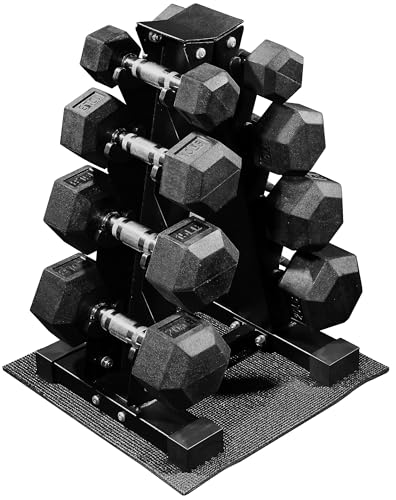 Hex Dumbbells Rubber Coated Hand Weights Set for Exercises and Fitness, Dumbbell Set for Multiple Weight