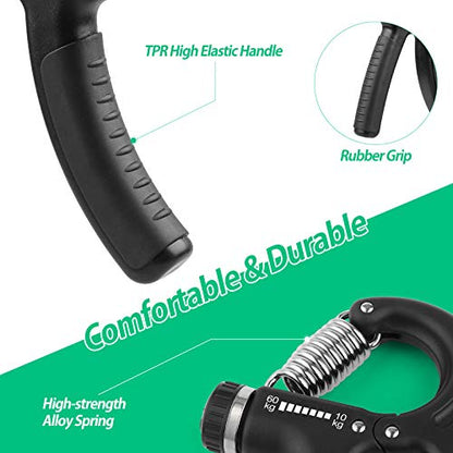 NIYIKOW Grip Strength Trainer, Hand Grip Strengthener, Grip Strengthener, Adjustable Resistance, Forearm Strengthener, Perfect for Musicians Athletes - color: Black-1Pack