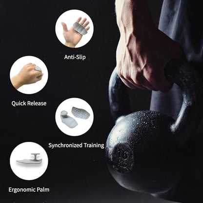 Workout Grips for Weight Lifting – Non-Slip Gym Grips, Hand Grips for Deadlifts, Rows, Lifting Grips & Weight Grip Pads for Men and Women – Gym Gloves Alternative