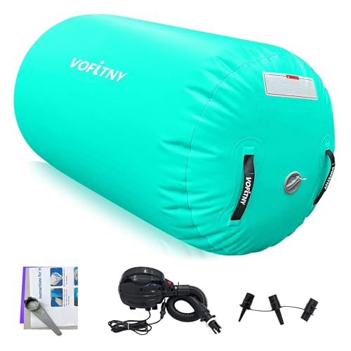 VOFiTNY Inflatable Gymnastics Air mat Tumbling Track with Air Barrel Octagon Mat with Pump for Home/Gym
