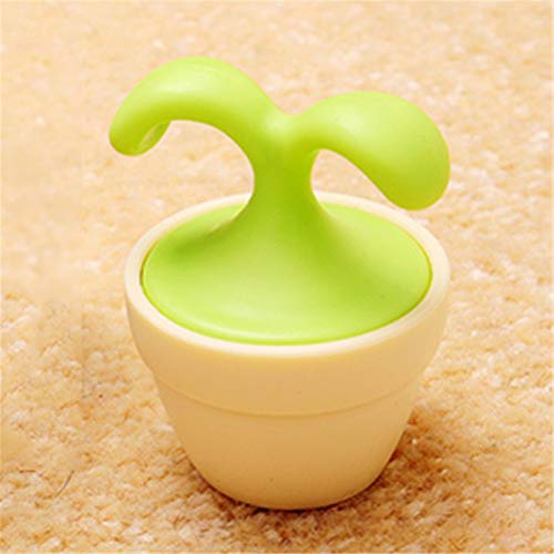 2PCS Handheld Body Massager Mini Potted Plant Shaped Roller Ball Bead Relaxation Neck Foot Face Pot Desk Decor Massage Cooling for Neck (Green with White)
