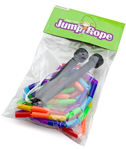 K-Roo Sports Rainbow Jump Rope with Plastic Beaded Segmentation, 7-Foot - color: Multicolor