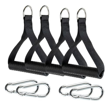 Resistance Band Handles, Double D-Ring Grips, Heavy Duty Exercise Handles for Cable Machine Attachment