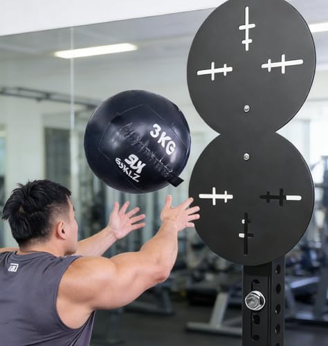 Wall Ball Target | Single & Double Heavy-Duty Plates for Wall Ball Training, Medicine Ball Target for Power Cage and Racks, Gym Fitness Enhance Strength and Explosive Power