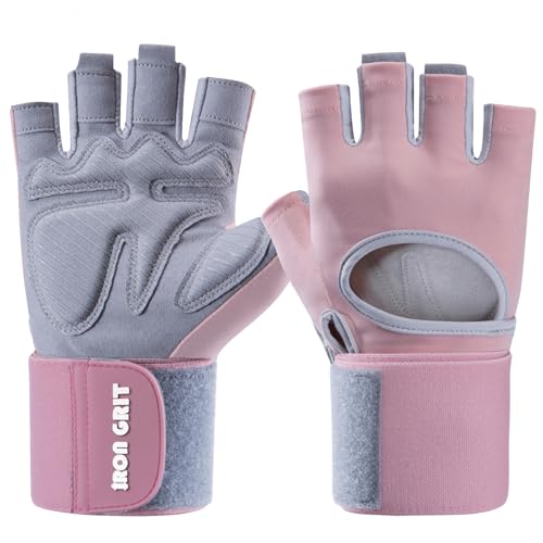 Weight Lifting Gloves,for Men and Women, Workout Gloves with Wrist Support for Exercise, Weightlifting, Training, Pull-ups Breathable and Snug fit - color: pink, size: Medium
