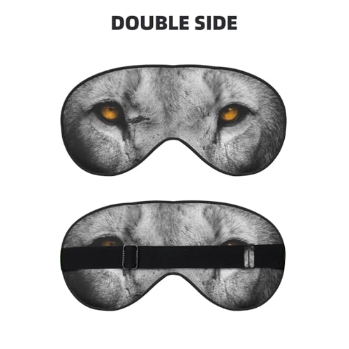 Golden Eyes Lion Face Sleep Mask Eye Mask with Adjustable Strap Eye Sleep Shade Cover Blocks Light for Women Men Airplane Travel Nap - color: Golden Eyes Lion Face