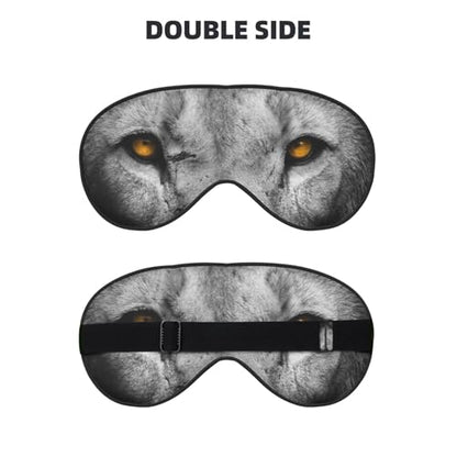 Golden Eyes Lion Face Sleep Mask Eye Mask with Adjustable Strap Eye Sleep Shade Cover Blocks Light for Women Men Airplane Travel Nap - color: Golden Eyes Lion Face