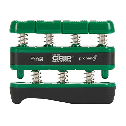 Prohands Gripmaster Hand Exerciser, Finger Exerciser (Hand Grip Strengthener), Spring-Loaded, Finger-Piston System, Isolate & Exercise Each Finger - color: Green - Gripmaster, size: 1.5 lb (XX-Light Tension)