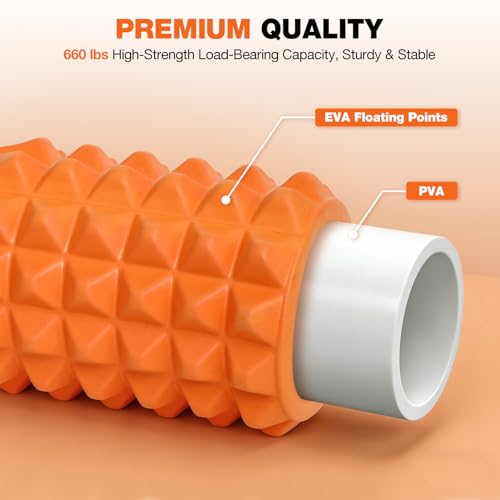 RedSwing 5-in-1 Foam Roller Set - High Density Deep Tissue Massage Roller with Ball, Band & Bag for Full Body Muscle Recovery and Pain Relief
