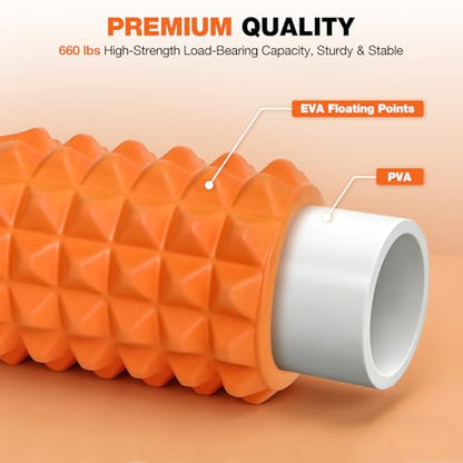 RedSwing 5-in-1 Foam Roller Set - High Density Deep Tissue Massage Roller with Ball, Band & Bag for Full Body Muscle Recovery and Pain Relief