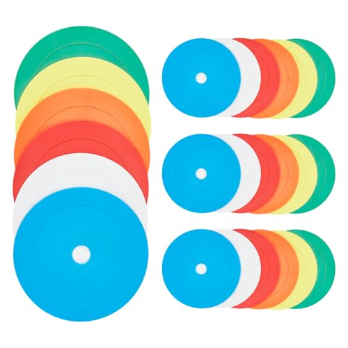 SUPERFINDINGS 24 Pcs Spot Markers Rubber Floor Flat Discs Training Field Cones 6.14 Inch/156 Mm Non Slip Agility Dots Soccer Basketball Sports Speed Markers Rubber Circles