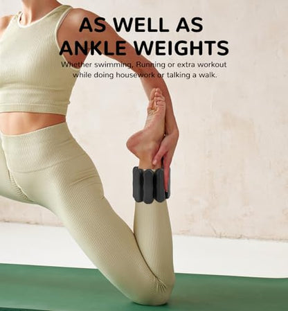 Ankle Weights Wrist Weight for Women Men, Set of 2, 1 lb/2 lb Each - color: Black, size: 2lb each weight (4lbs Pair)
