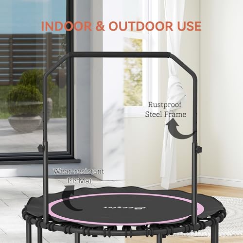 Soozier 45/48" Rebounder Trampoline for Adults 440lbs Mini Trampoline - color: Pink, size: 45"