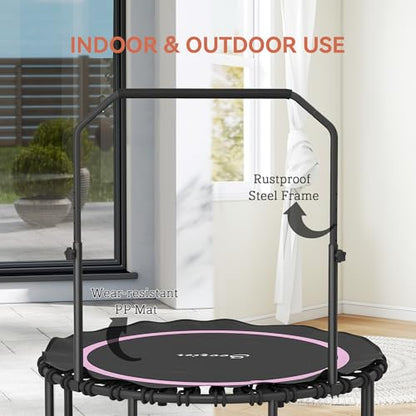 Soozier 45/48" Rebounder Trampoline for Adults 440lbs Mini Trampoline - color: Pink, size: 45"