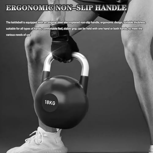 Kettlebell Weights Men's Strength Training Competitive Kettle Bells, Gym Sports Shaping Equipment, Flat Bottom, Swing/Squat/Jerk(Dark green-10kg)