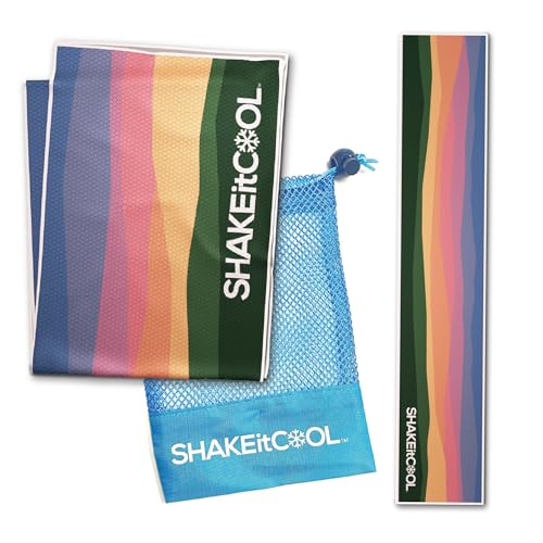 Original Cooling Towel – Be Cool in Style - Heat Relief, Soft, Lightweight, Sun Protection, Easy Clean - Perfect for Biking, Running, Yoga, Gym, Gardening - Sunset Mountain - color: Sunset Mountain