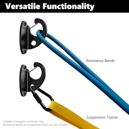 FITKIT 3-Pack Wall Mount Anchor Kit for Resistance Bands, No-Weld Design for Home Gym, Suspension Straps & Physical Therapy