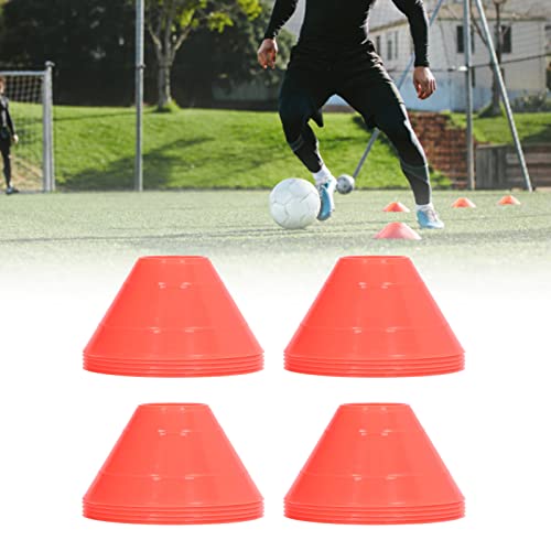 20PCS Soccer Mini Disc Cones Set, Football Training Markers PE Sports Training Disc Cone Set for Sports Training, Football, Basketball, Skating, Outdoor Games - color: Red