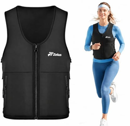 ZELUS Weighted Vest Woman, Adjustable Weighted Vest 1-10lb/ 1-15lb with Removable Z-Fit Soft Iron Weights, for Weight Loss Running Walking Rucking Strength Training, Reflective & Pocket Design - size: 10LB&L