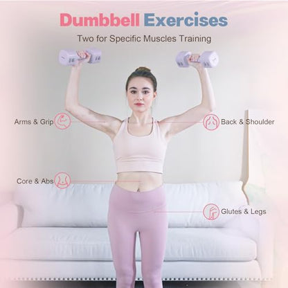 kisnbld Adjustable Dumbbell Set, 2-in-1 Dumbbells & Kettlebell,Hand Weights - color: Purple