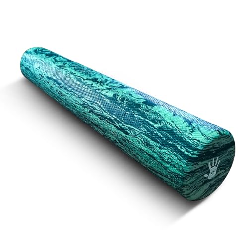 Soft Density Foam Roller 36" x 6" – Low Density Physical Therapy Roller for Exercise, Pilates, Yoga, Gentle Massage & Muscle Recovery – Green Marbled Round