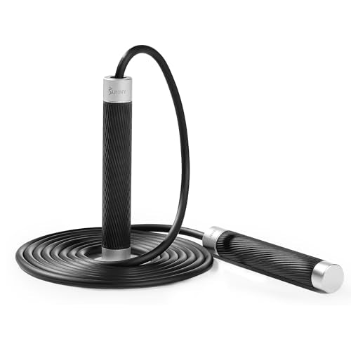 Sunny Health & Fitness Exercise Jump Rope for Fitness, Lightweight & Portable Skipping Rope with Durable Handles & Adjustable Exercise Rope