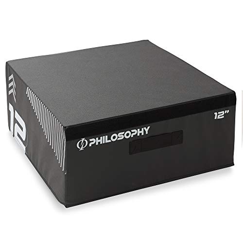 Philosophy Gym Soft Foam Plyo Box, Stackable Plyometric Jump Box for Home Gym, HIIT, Jumps, Step-Ups, Agility and Strength Training - style: 12 Inch
