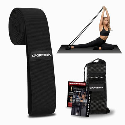 76 Inch Premium Extended Length Fabric Resistance Band for Working Out – Non-Slip Workout Loop Band for Yoga, Pilates, Pull-up Assist & Stretching