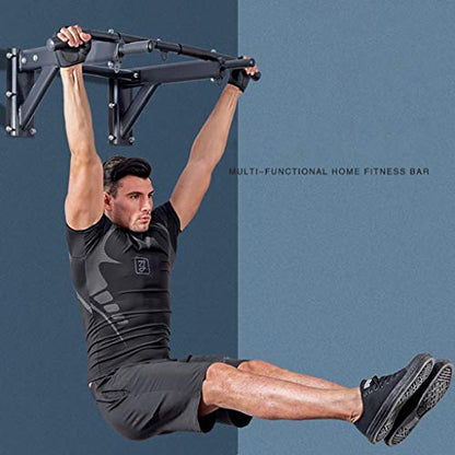 Wall Mounted Pull up Bar Multi-Grip Chin-up Station Home Gym Exercise Workout Equipment Strength Training Fitness Equipment Supports 600lbs - size: Pull up bar with pull rope