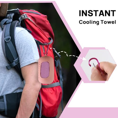 JBM Cooling Towel 40” X 12” Ice Towel Quick Dry Breathable Soft Microfiber Towels for Sports, Camping, Beach, and Outdoor Activities (Pink) - color: Pink