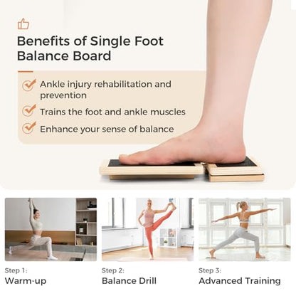 Ankle Foot Strengthener Exerciser for Sprained, Single Leg Balance Board | Plantar Fasciitis, Posture Correction and Balance Training,Including Detailed Instruction Manual
