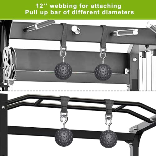 SELEWARE Pull Up Ball Grip & Wall Mounted Pull Up Bar, Heavy Duty Home Gym Equipment for Strength Training, Chin Ups