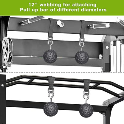 SELEWARE Pull Up Ball Grip & Wall Mounted Pull Up Bar, Heavy Duty Home Gym Equipment for Strength Training, Chin Ups