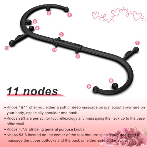 Back Massager for Pain Relief Deep Tissue - Massage Trigger Point Cane,Massage Stick for Pain Relief,Muscle Release Tool Self Massage Hook Cane for Women & Men(Black)