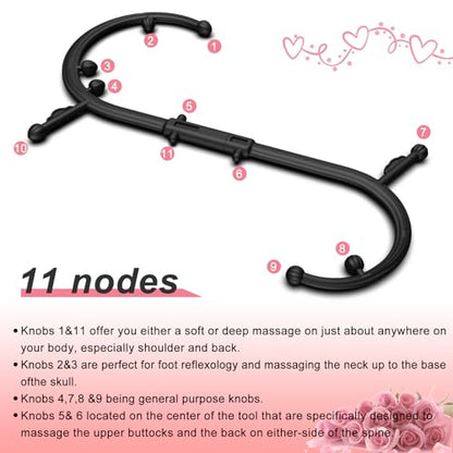 Back Massager for Pain Relief Deep Tissue - Massage Trigger Point Cane,Massage Stick for Pain Relief,Muscle Release Tool Self Massage Hook Cane for Women & Men(Black)