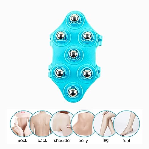 Massage Ball Roller and Therapy Ball - Hand Held Back and Foot Massager - Trigger Point Massage Tool - Blue - color: Blue