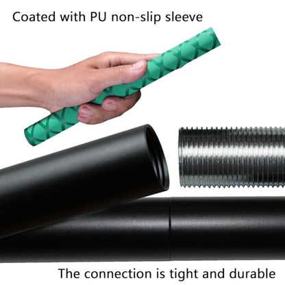 The Huang Yunming yoga stick is made of sturdy steel that is 5 feet high and an adjustable stretching stick, providing flexibility, agility, and balance. Multi functional fitness stick with 5 steel pipes - color: Green