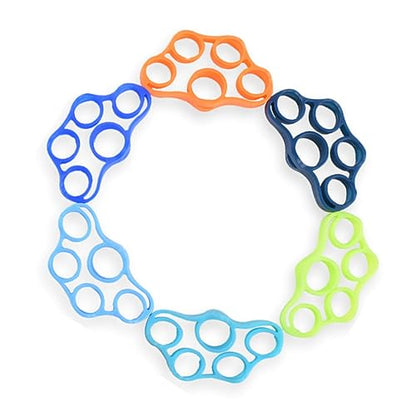 6 Pack Finger Strengthener - 3 Resistance Levels Silicone Exerciser - Hand Grip Trainer for Fitness, Guitar & Rock Climbing