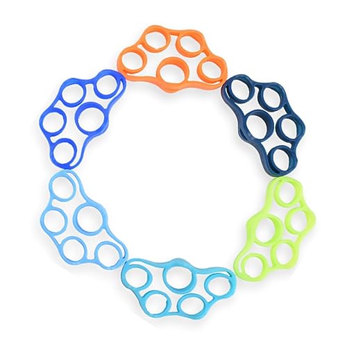 6 Pack Finger Strengthener - 3 Resistance Levels Silicone Exerciser - Hand Grip Trainer for Fitness, Guitar & Rock Climbing