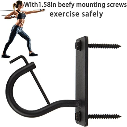 Resistance Band Wall Anchors Mount 5 Set with Lock, Gym Workout Band Heavy Duty Steel Wall Hook Bracket Rack for Home Office Training Strength Exercise Stretching Storage
