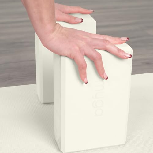 MYGA Yoga Block,Lightweight EVA Foam Yoga Brick,High Density Non-Slip Block for Yoga Poses, Pilates, Balance and Flexibility - color: Cream