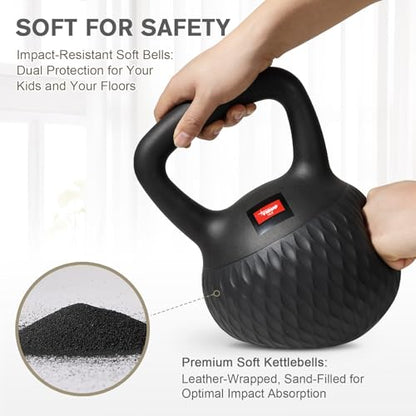 YIGUO Soft Kettlebell, Kettlebells Cushioned Impact-Resistant Base and Anti-Slip Grip, Strength Training Kettle Bell for Women and Men, Home Workout